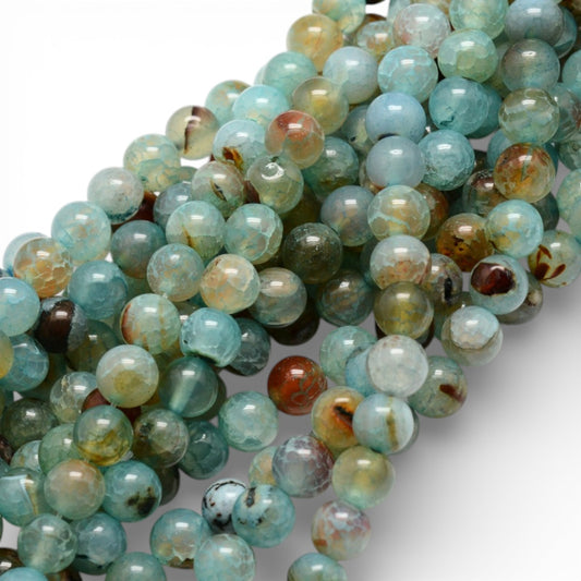 x1 Fil de Perles Rondes en Agate Naturelle Teintée – 6 mm