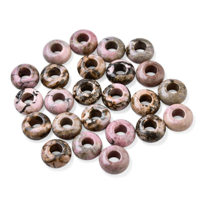 x1 Perle Européenne en Pierre Naturelle – Rondelles à Gros Trou – Ø 12 mm