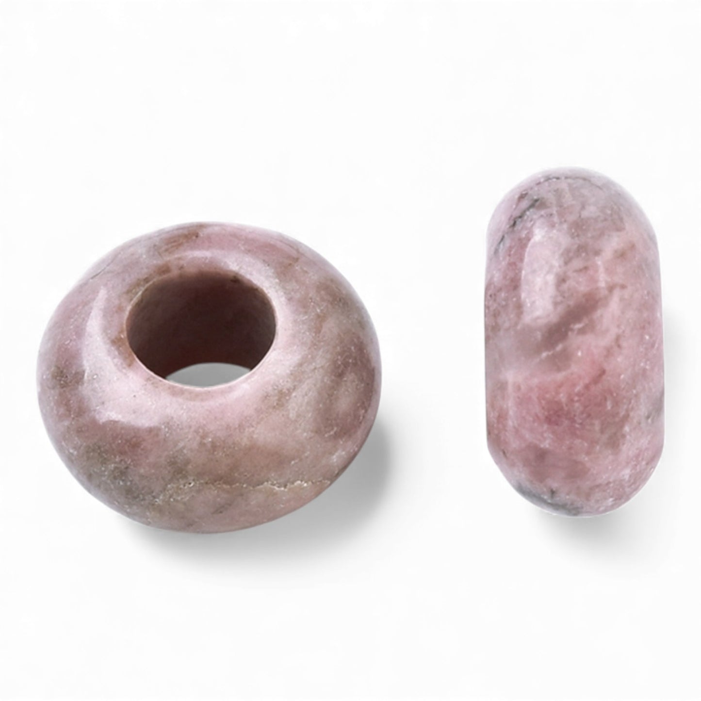 x1 Perle Européenne en Pierre Naturelle – Rondelles à Gros Trou – Ø 12 mm