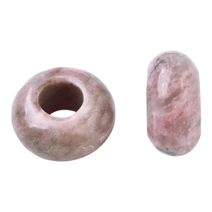 x1 Perle Européenne en Pierre Naturelle – Rondelles à Gros Trou – Ø 12 mm