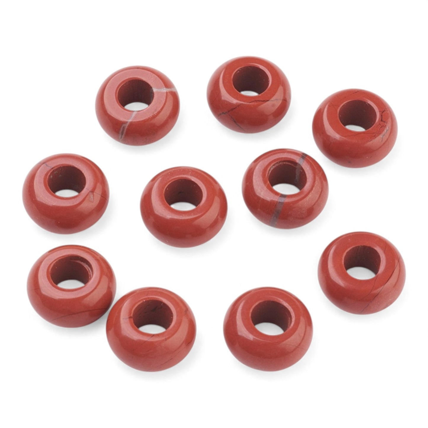 x1 Perle Européenne en Pierre Naturelle – Rondelles à Gros Trou – Ø 12 mm