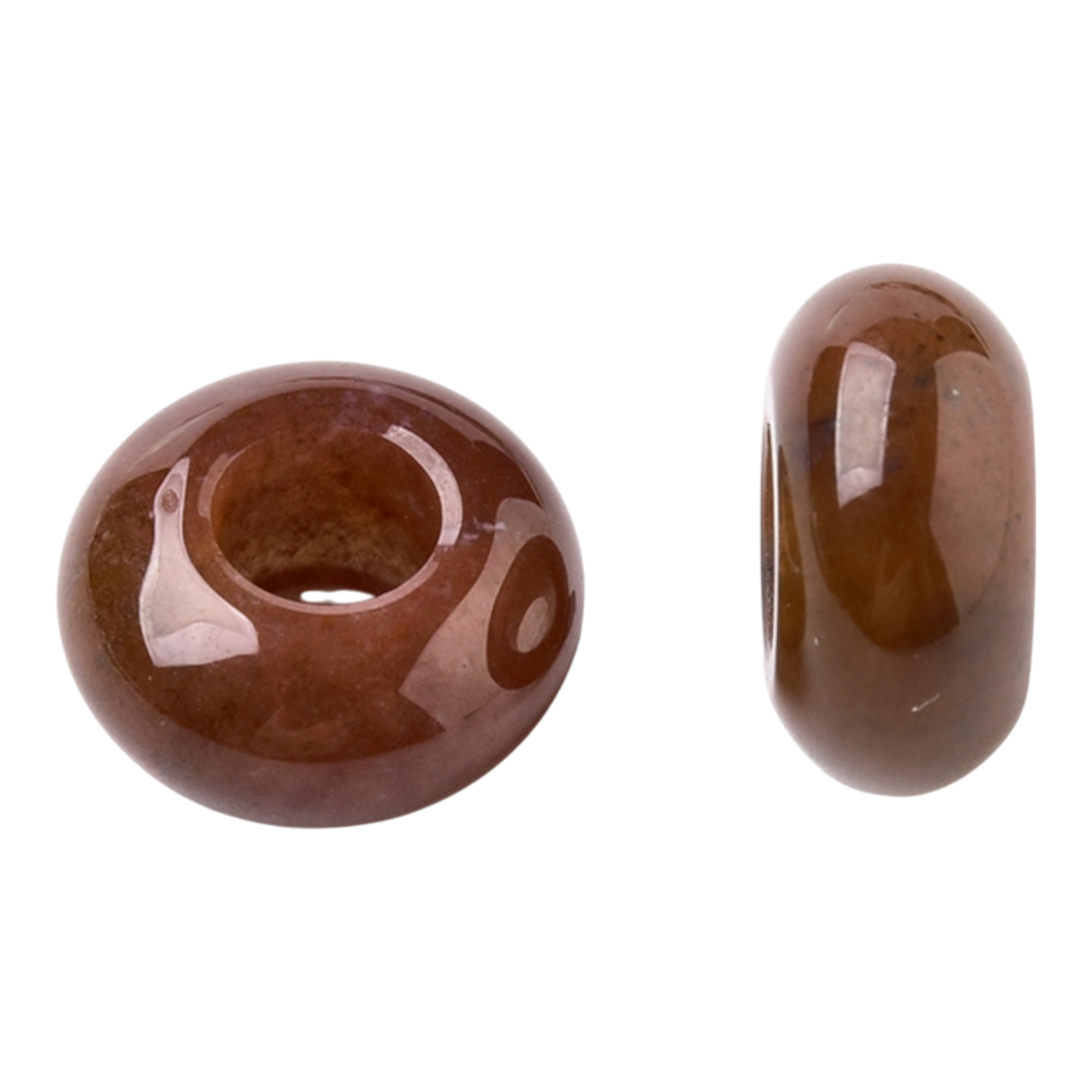 x1 Perle Européenne en Pierre Naturelle – Rondelles à Gros Trou – Ø 12 mm