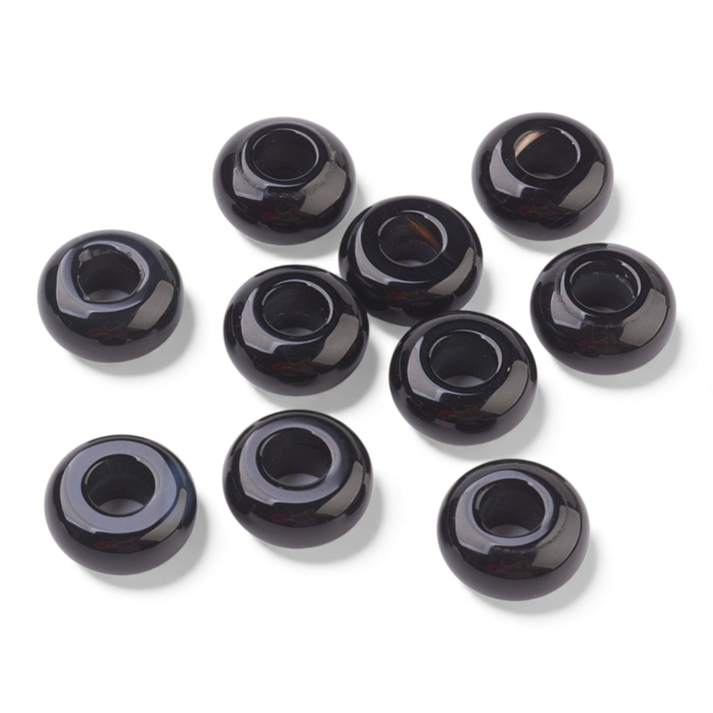 x1 Perle Européenne en Pierre Naturelle – Rondelles à Gros Trou – Ø 12 mm