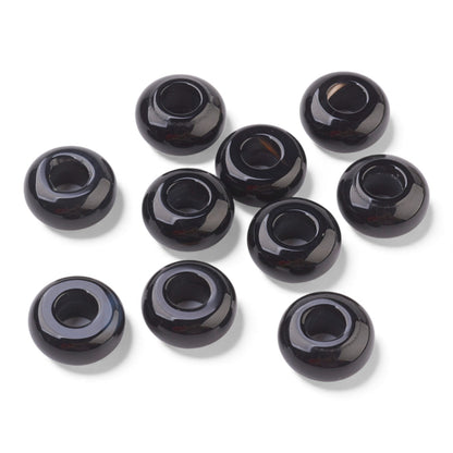 x1 Perle Européenne en Pierre Naturelle – Rondelles à Gros Trou – Ø 12 mm