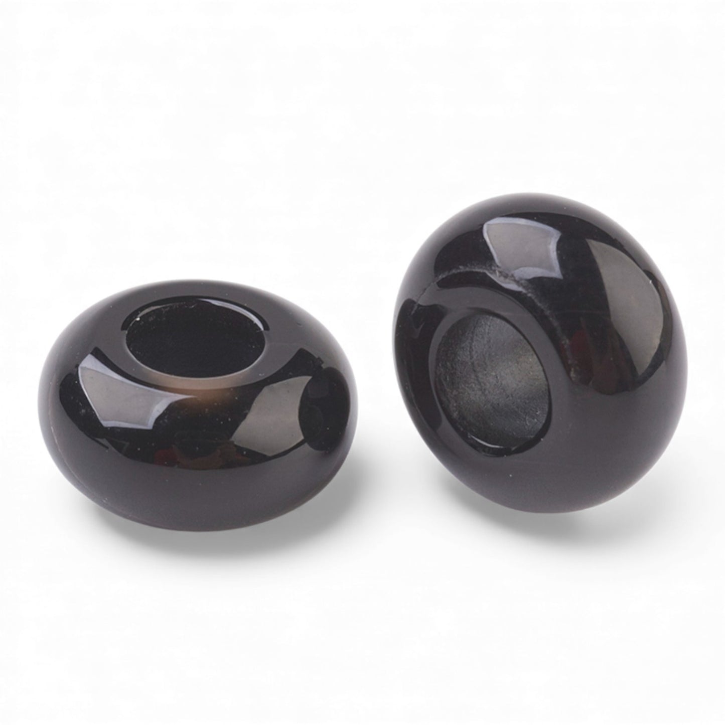 x1 Perle Européenne en Pierre Naturelle – Rondelles à Gros Trou – Ø 12 mm