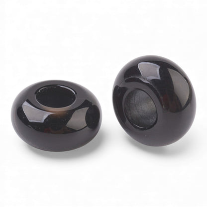 x1 Perle Européenne en Pierre Naturelle – Rondelles à Gros Trou – Ø 12 mm