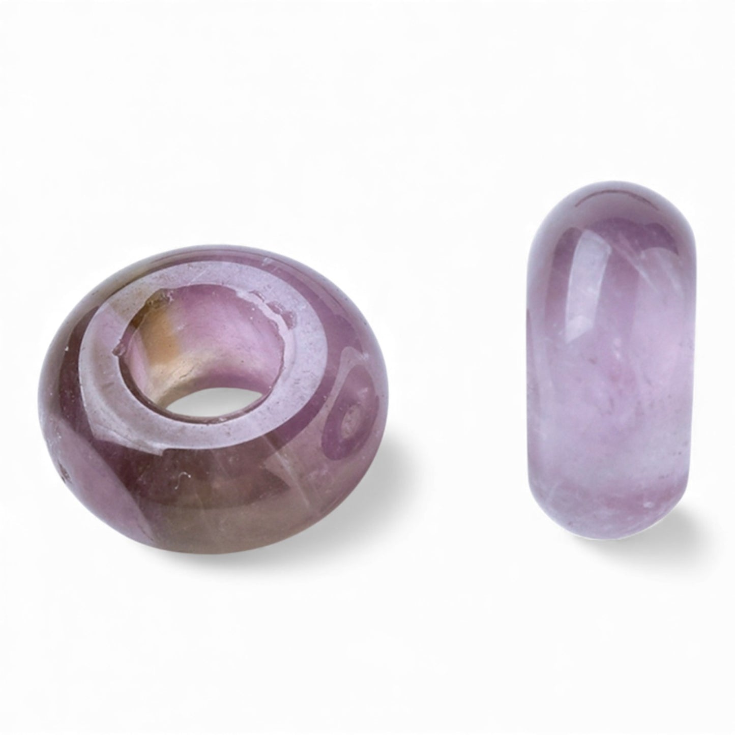 x1 Perle Européenne en Pierre Naturelle – Rondelles à Gros Trou – Ø 12 mm