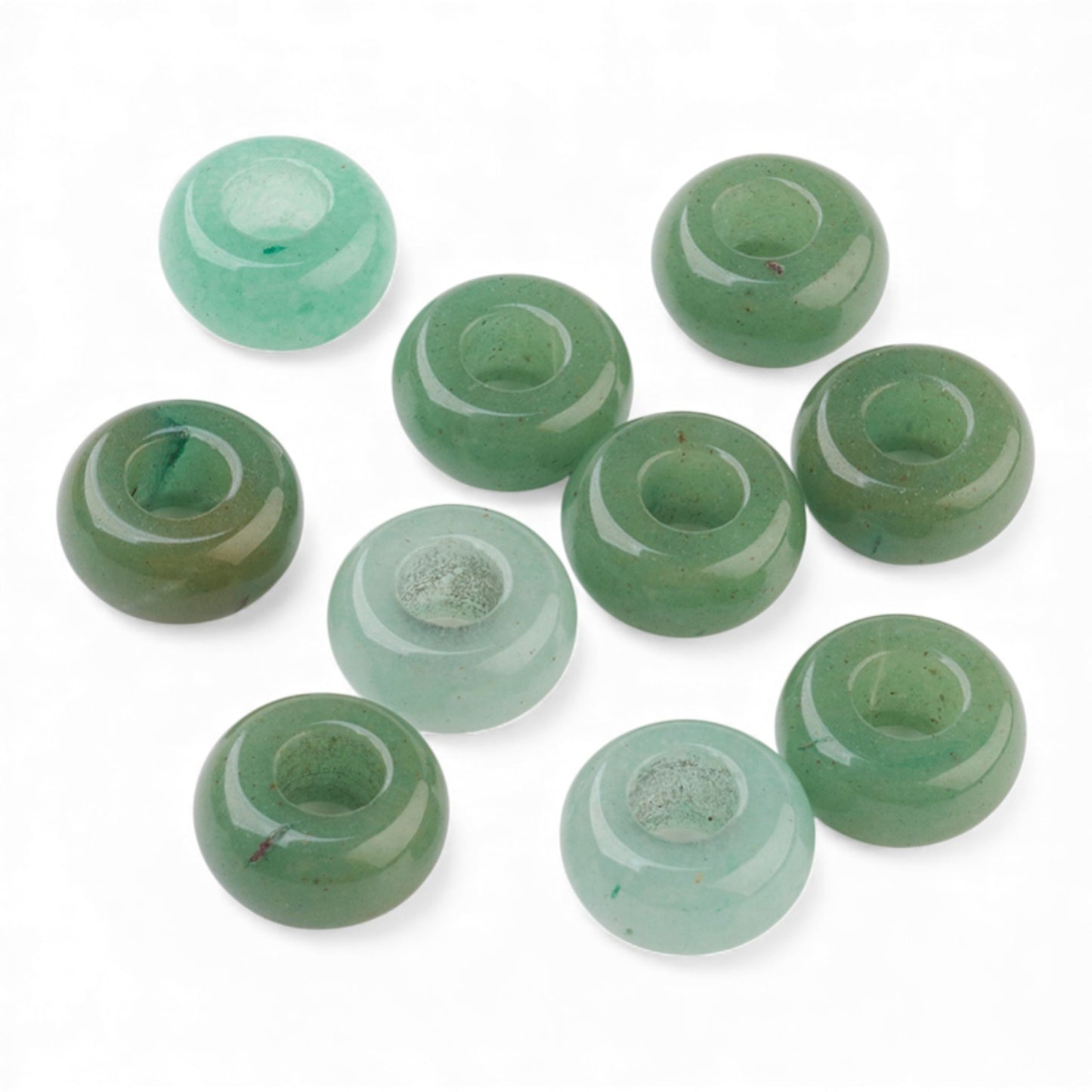 x1 Perle Européenne en Pierre Naturelle – Rondelles à Gros Trou – Ø 12 mm