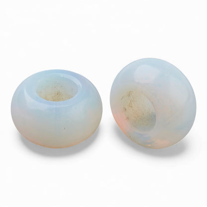 x1 Perle Européenne en Pierre Naturelle – Rondelles à Gros Trou – Ø 12 mm