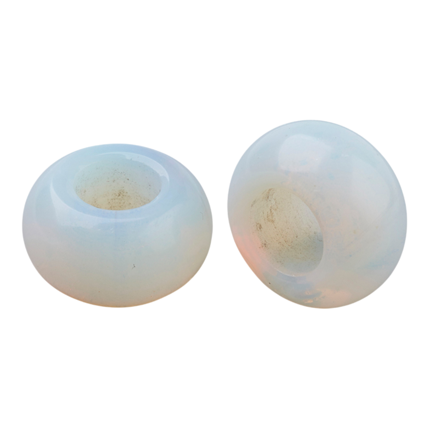 x1 Perle Européenne en Pierre Naturelle – Rondelles à Gros Trou – Ø 12 mm