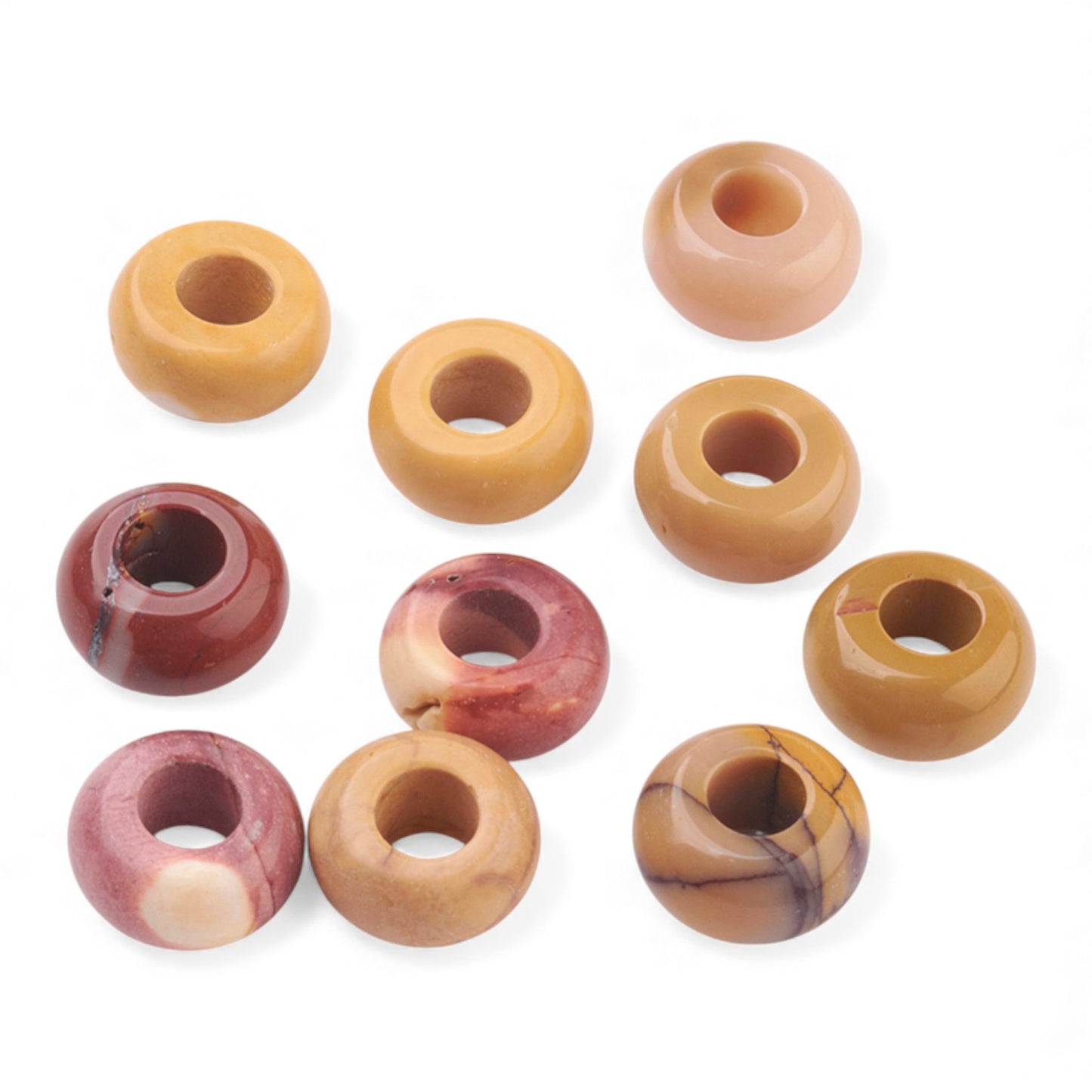 x1 Perle Européenne en Pierre Naturelle – Rondelles à Gros Trou – Ø 12 mm