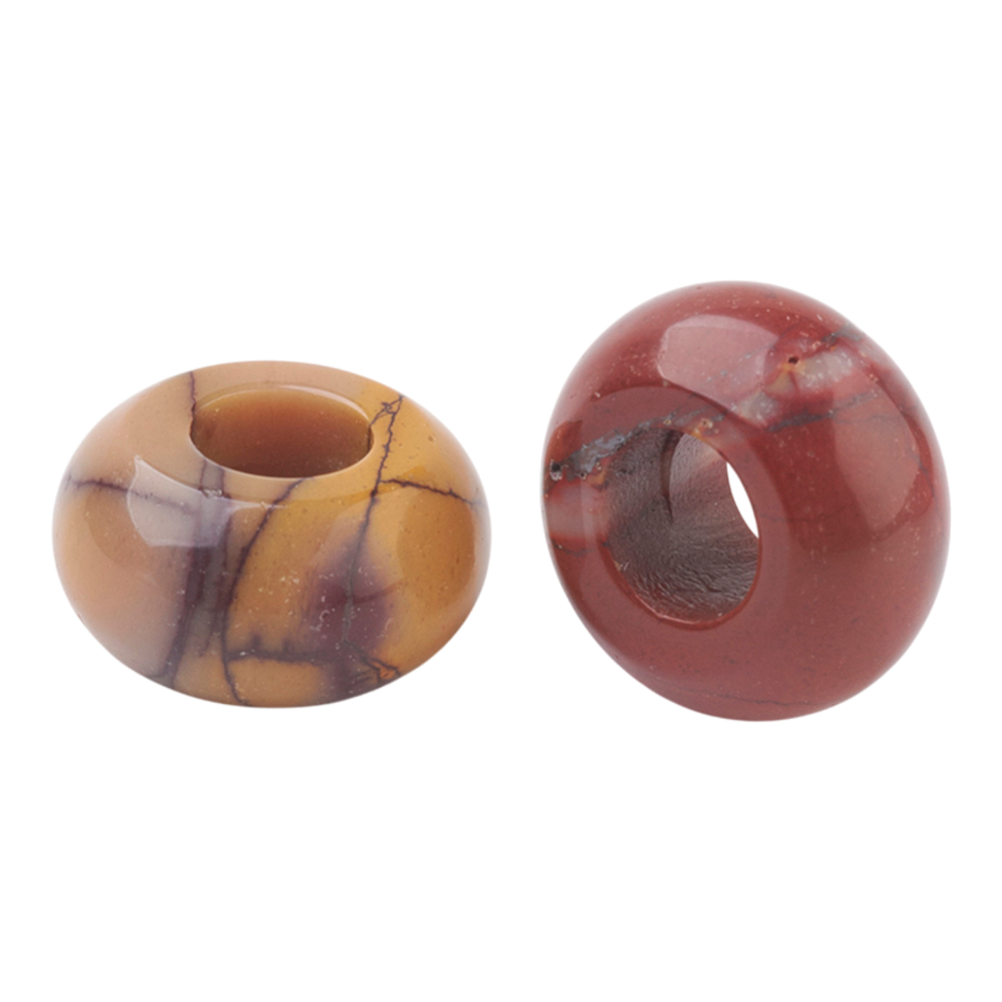 x1 Perle Européenne en Pierre Naturelle – Rondelles à Gros Trou – Ø 12 mm