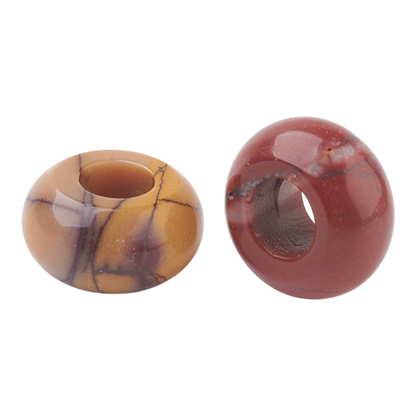 x1 Perle Européenne en Pierre Naturelle – Rondelles à Gros Trou – Ø 12 mm