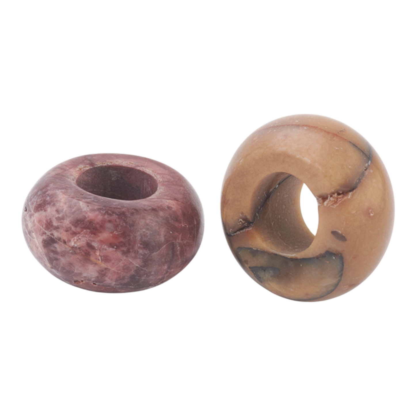 x1 Perle Européenne en Pierre Naturelle – Rondelles à Gros Trou – Ø 12 mm