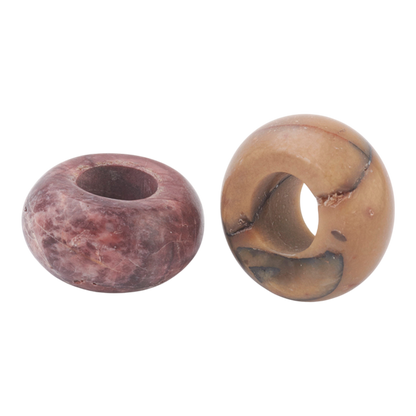 x1 Perle Européenne en Pierre Naturelle – Rondelles à Gros Trou – Ø 12 mm