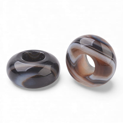 x1 Perle Européenne en Pierre Naturelle – Rondelles à Gros Trou – Ø 12 mm