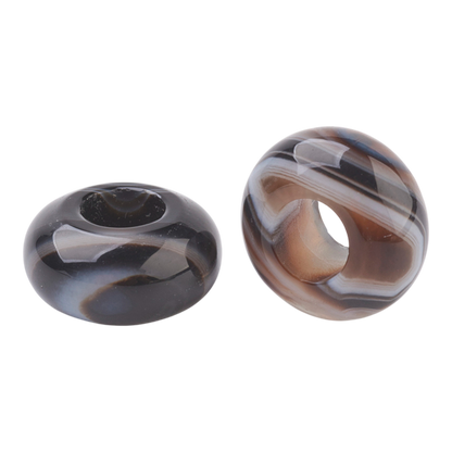 x1 Perle Européenne en Pierre Naturelle – Rondelles à Gros Trou – Ø 12 mm