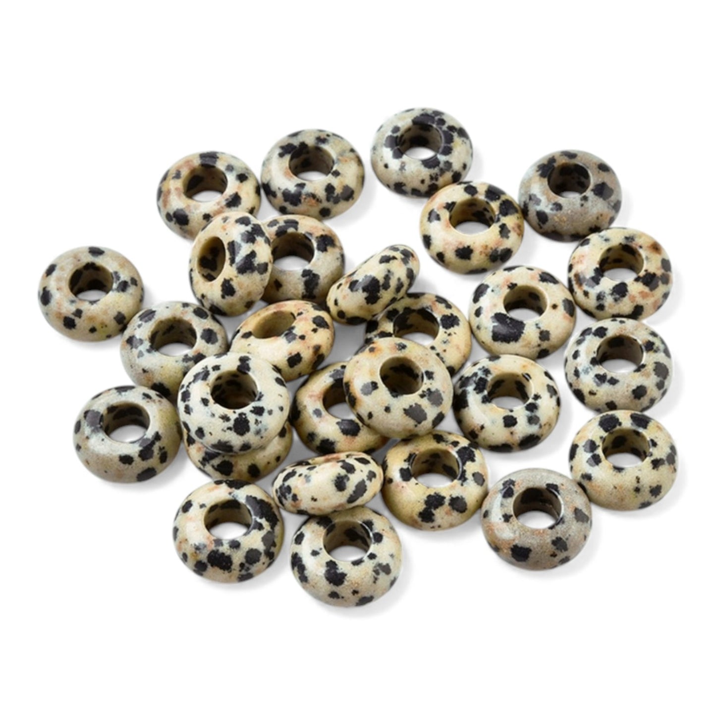 x1 Perle Européenne en Pierre Naturelle – Rondelles à Gros Trou – Ø 12 mm