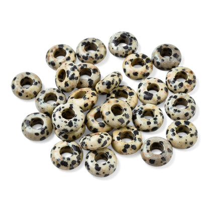 x1 Perle Européenne en Pierre Naturelle – Rondelles à Gros Trou – Ø 12 mm