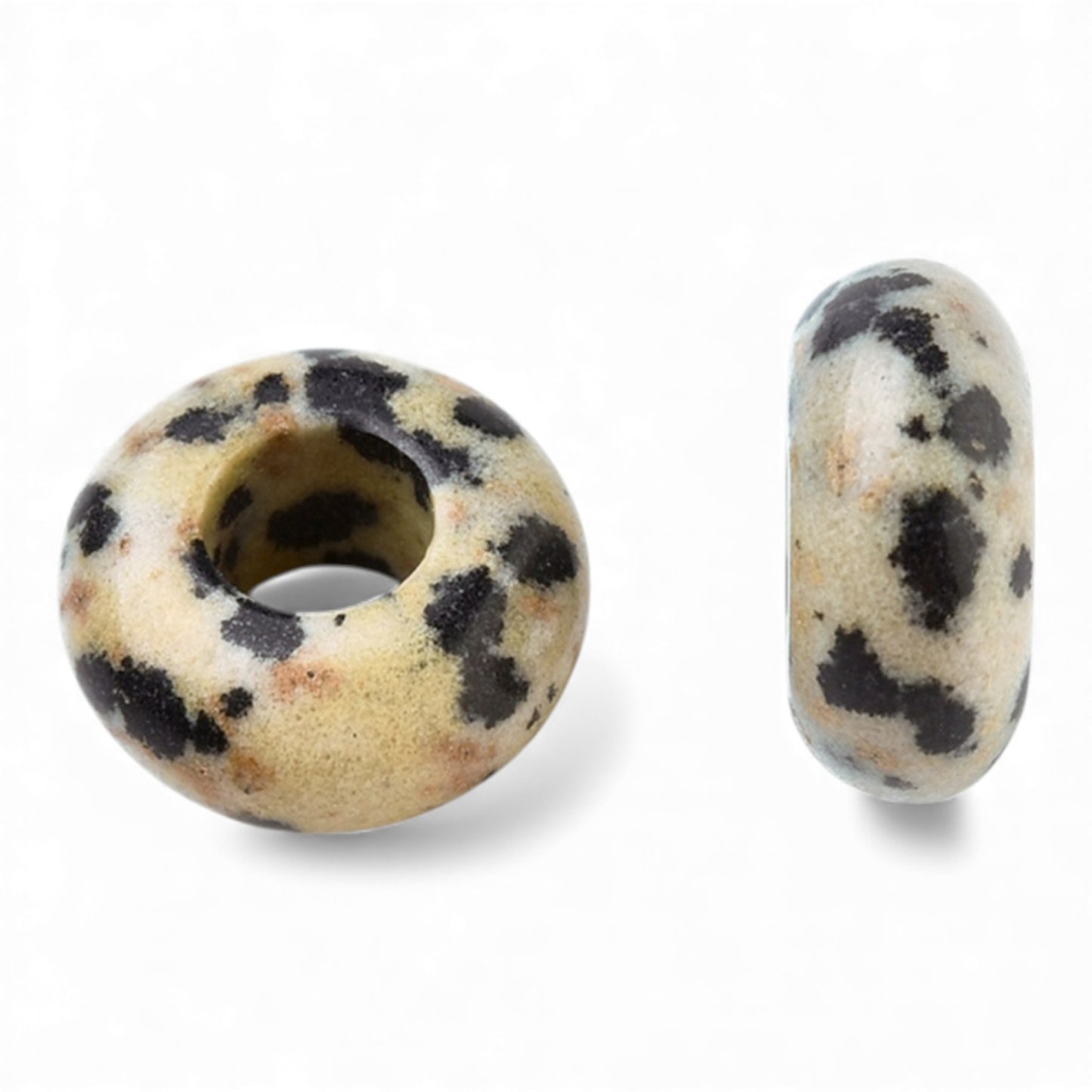 x1 Perle Européenne en Pierre Naturelle – Rondelles à Gros Trou – Ø 12 mm