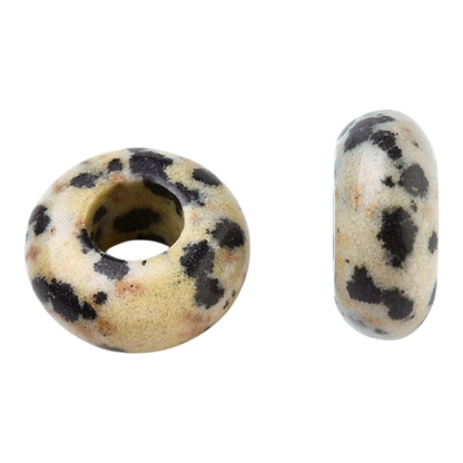 x1 Perle Européenne en Pierre Naturelle – Rondelles à Gros Trou – Ø 12 mm