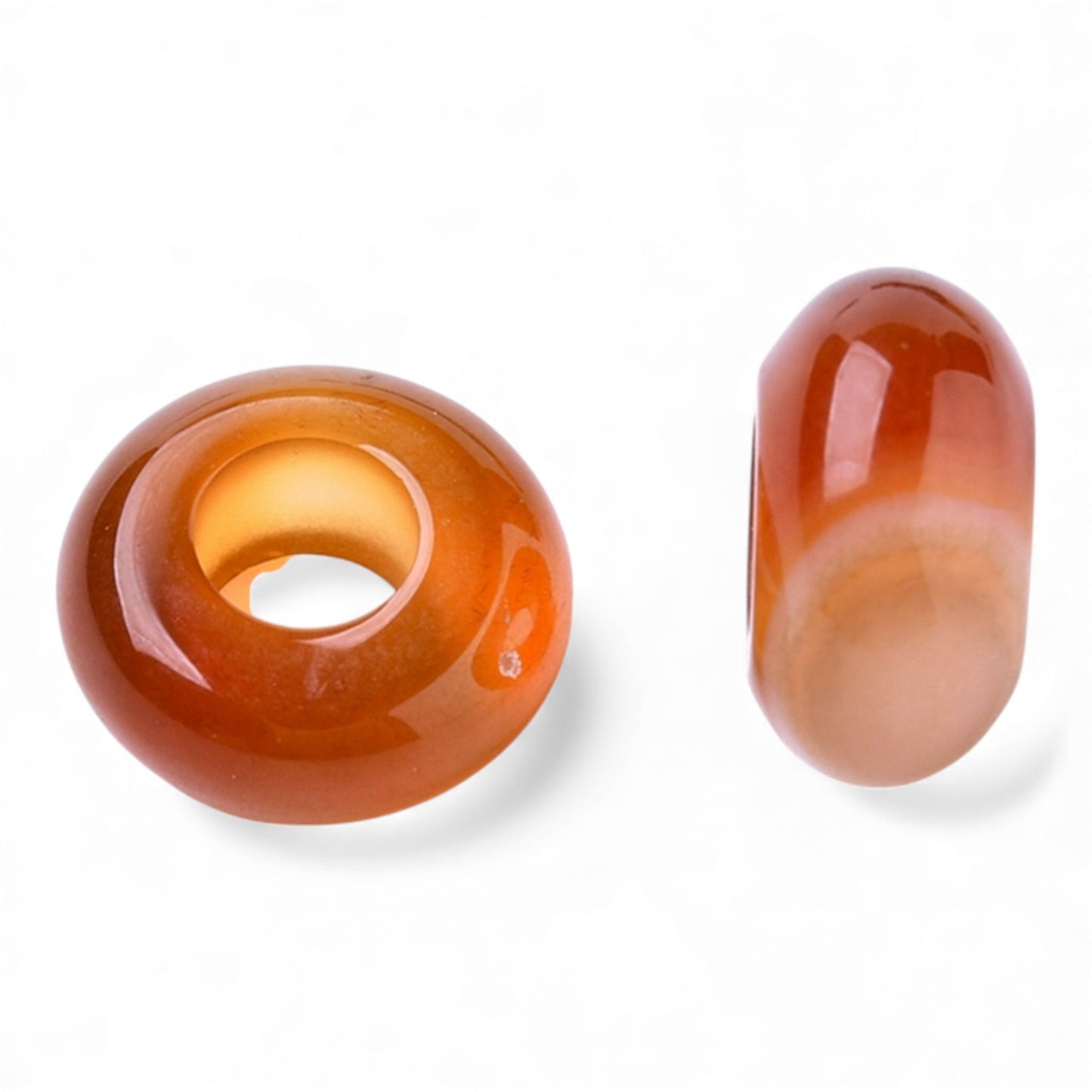 x1 Perle Européenne en Pierre Naturelle – Rondelles à Gros Trou – Ø 12 mm