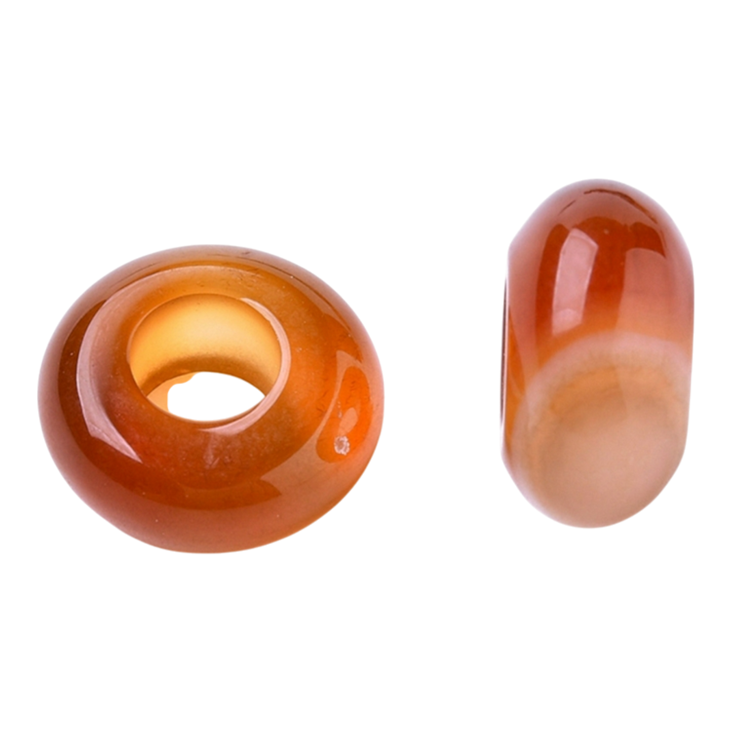 x1 Perle Européenne en Pierre Naturelle – Rondelles à Gros Trou – Ø 12 mm