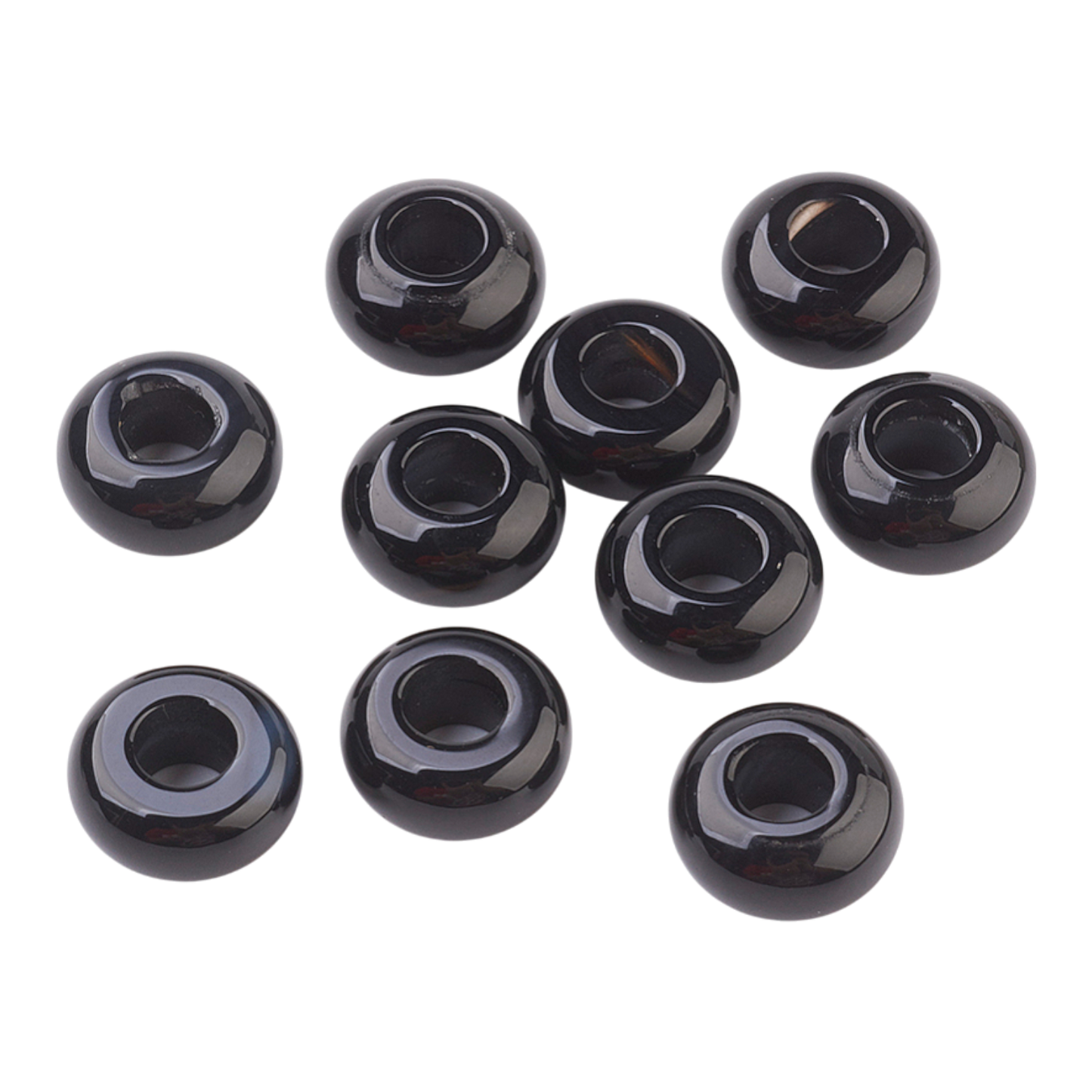 x1 Perle Européenne en Pierre Naturelle – Rondelles à Gros Trou – Ø 12 mm