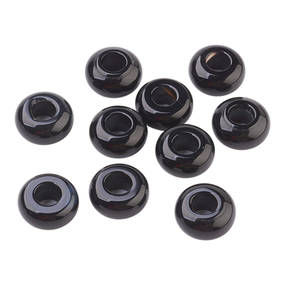 x1 Perle Européenne en Pierre Naturelle – Rondelles à Gros Trou – Ø 12 mm