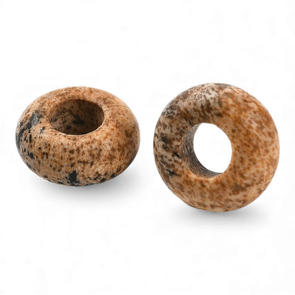 x1 Perle Européenne en Pierre Naturelle – Rondelles à Gros Trou – Ø 10 mm