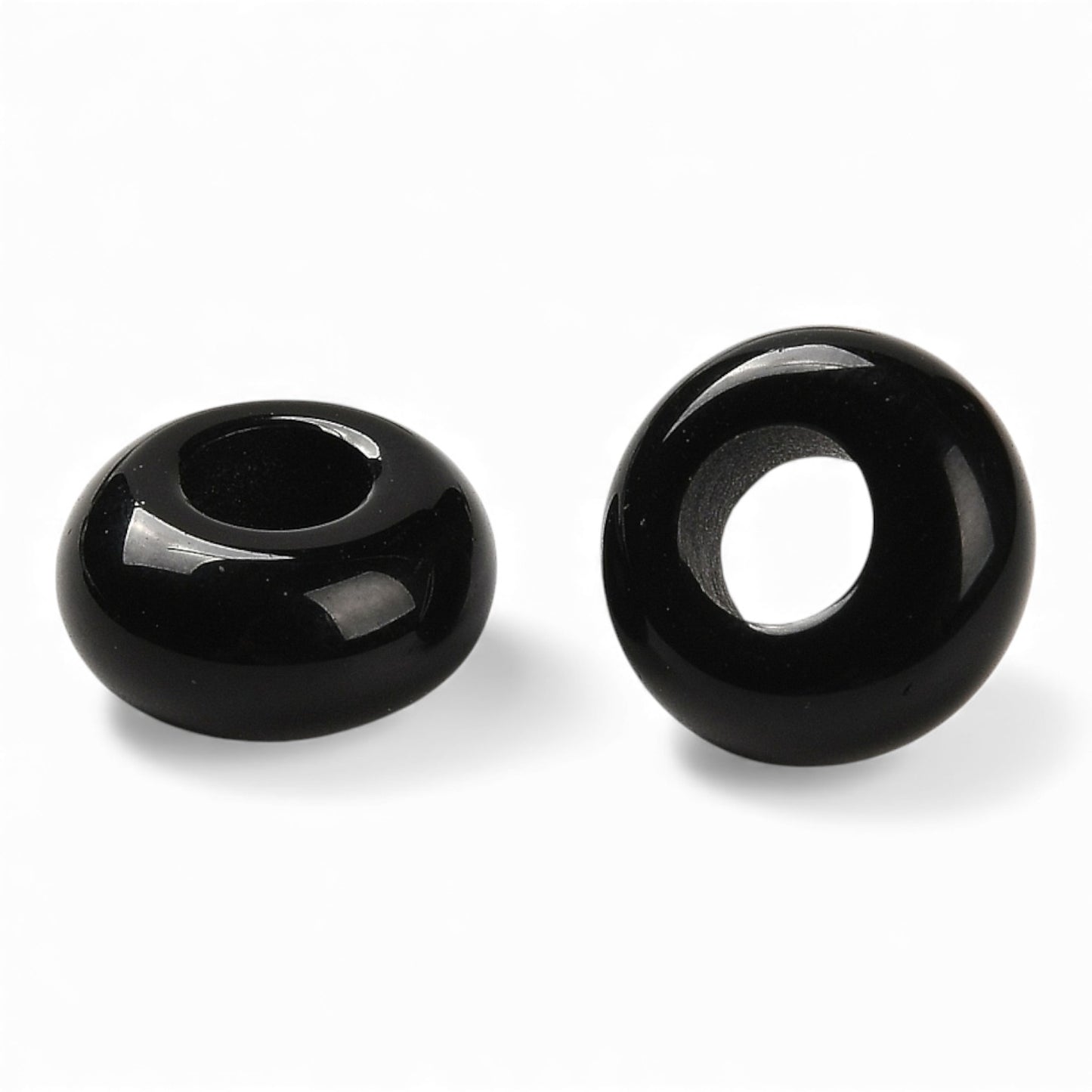 x1 Perle Européenne en Pierre Naturelle – Rondelles à Gros Trou – Ø 10 mm