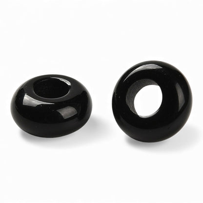 x1 Perle Européenne en Pierre Naturelle – Rondelles à Gros Trou – Ø 10 mm