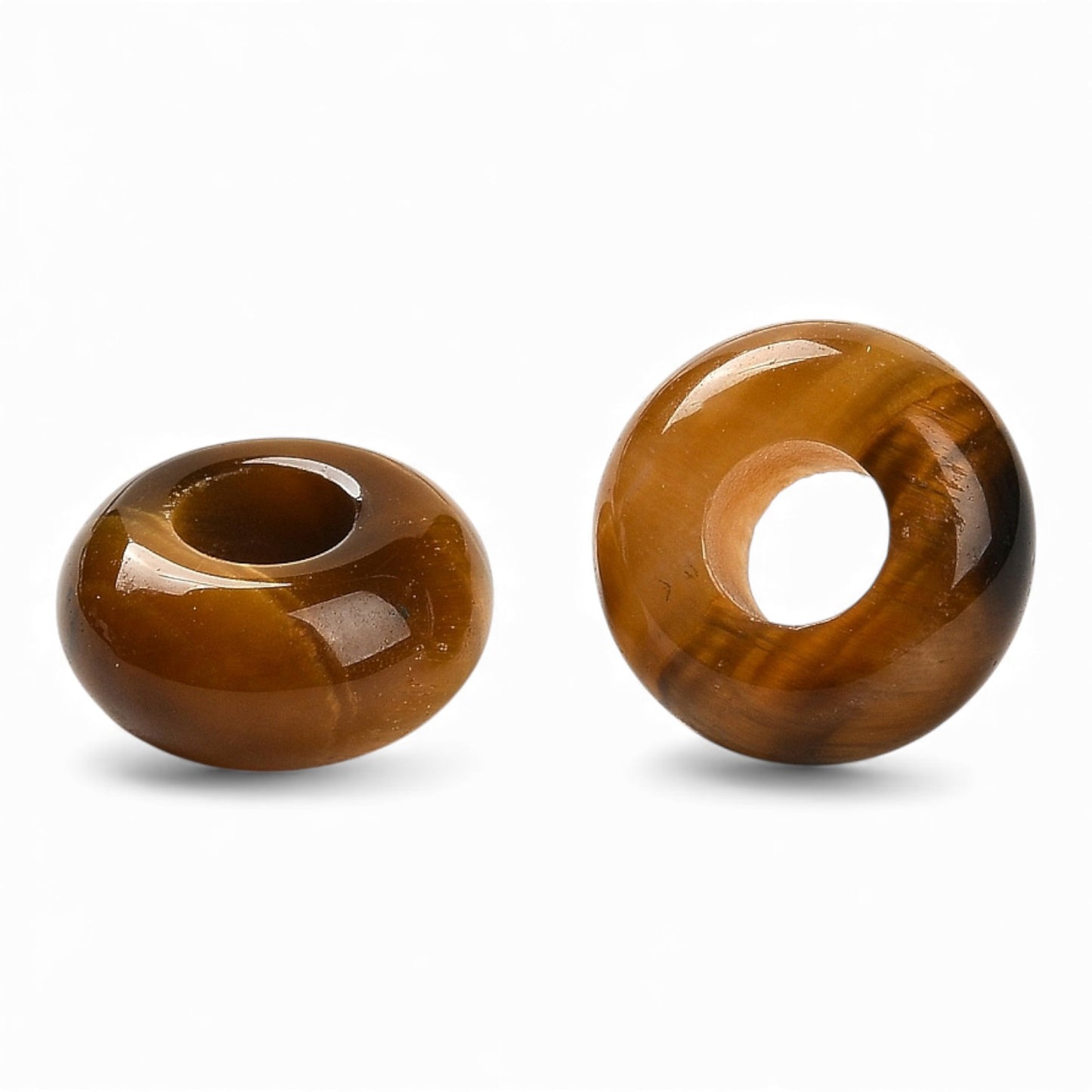 x1 Perle Européenne en Pierre Naturelle – Rondelles à Gros Trou – Ø 10 mm