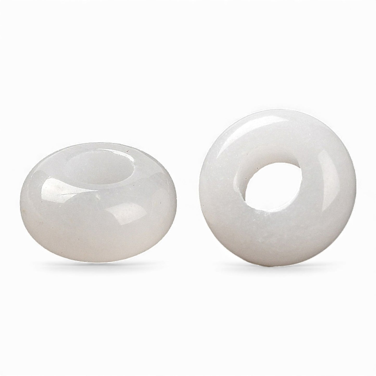 x1 Perle Européenne en Pierre Naturelle – Rondelles à Gros Trou – Ø 10 mm