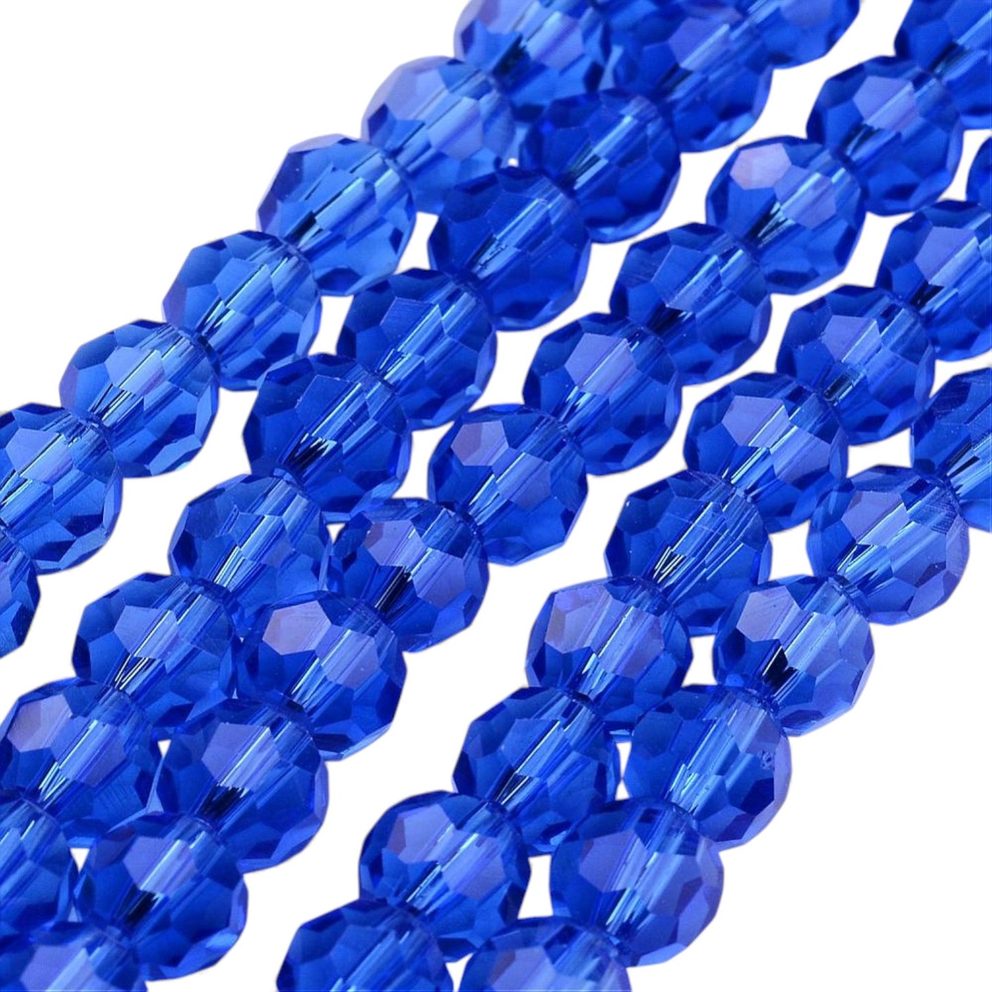 x1 Fil de Perles en Verre Facettées – 8 mm – Couleurs au choix (32 facettes)