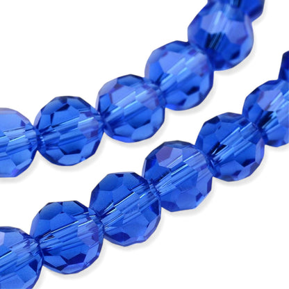 x1 Fil de Perles en Verre Facettées – 8 mm – Couleurs au choix (32 facettes)