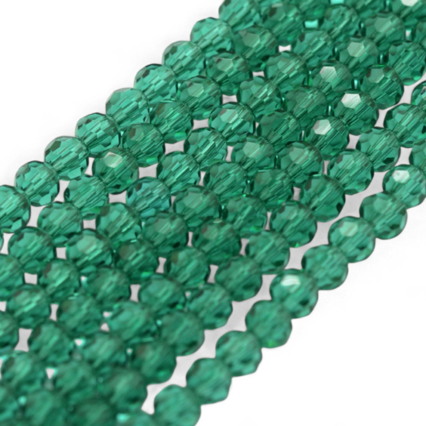 x1 Fil de Perles en Verre Facettées – 8 mm – Rouge, Vert ou Transparent (32 facettes)