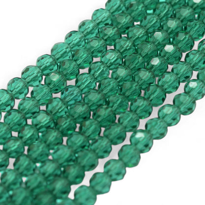 x1 Fil de Perles en Verre Facettées – 8 mm – Rouge, Vert ou Transparent (32 facettes)
