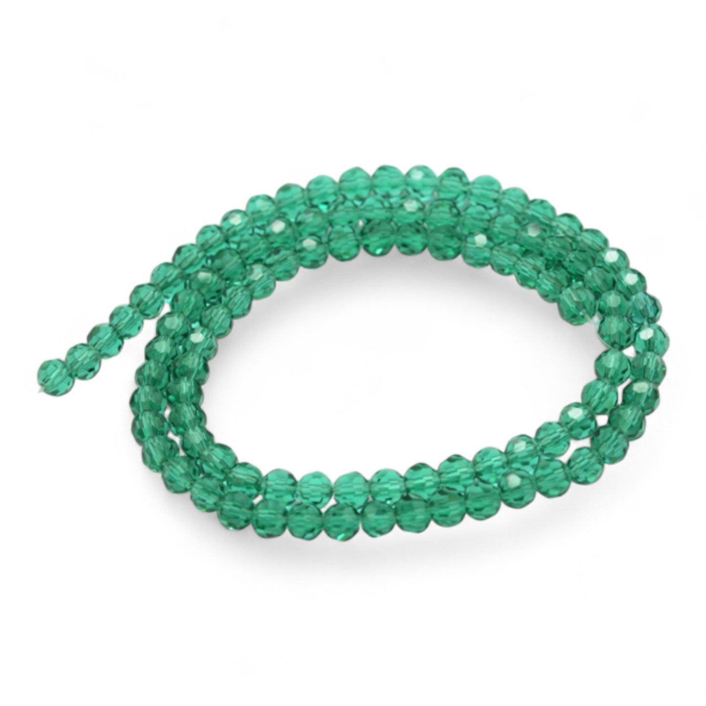 x1 Fil de Perles en Verre Facettées – 8 mm – Rouge, Vert ou Transparent (32 facettes)