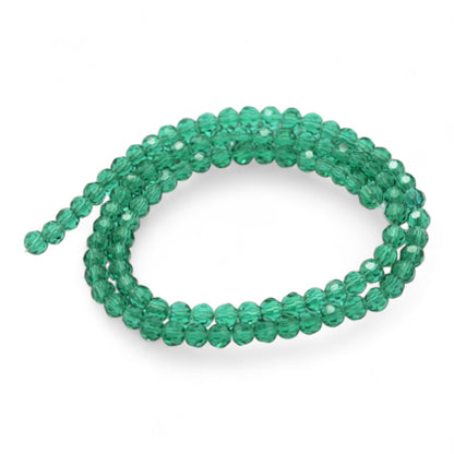 x1 Fil de Perles en Verre Facettées – 8 mm – Rouge, Vert ou Transparent (32 facettes)