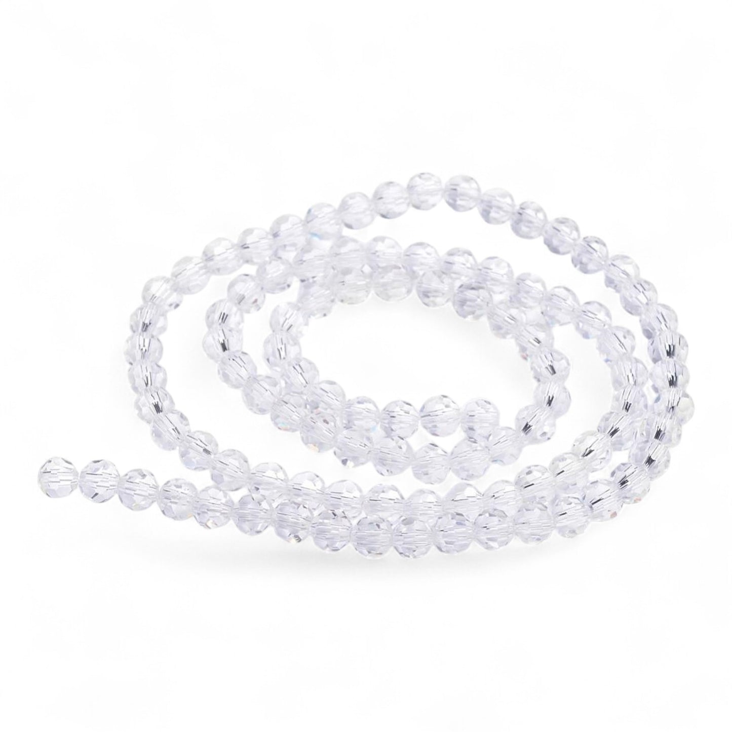 x1 Fil de Perles en Verre Facettées – 8 mm – Rouge, Vert ou Transparent (32 facettes)