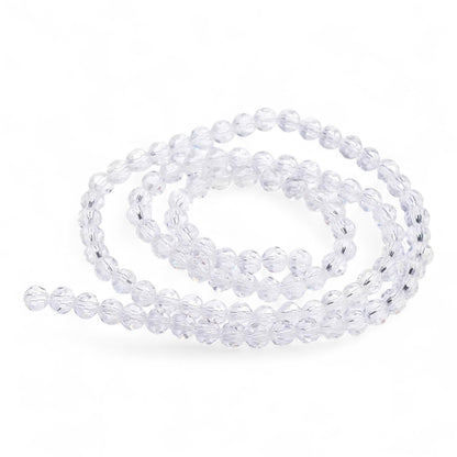 x1 Fil de Perles en Verre Facettées – 8 mm – Rouge, Vert ou Transparent (32 facettes)