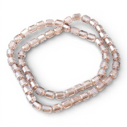 x1 Fil de Perles de verre électroplaquées – Cylindriques à facettes 9 x 7,5 mm – Violine