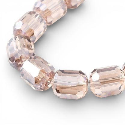 x1 Fil de Perles de verre électroplaquées – Cylindriques à facettes 9 x 7,5 mm – Violine