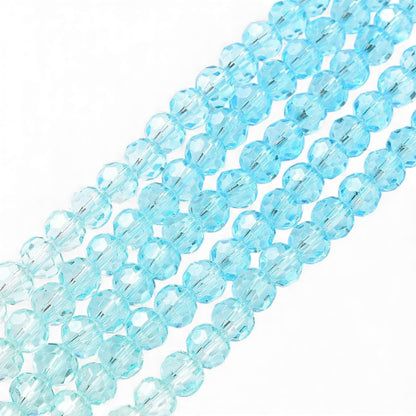 Fil de Perles de Verre Transparentes à Facettes – Violet/bleu/jaune – Ø 5,5 à 6 mm (50 cm)