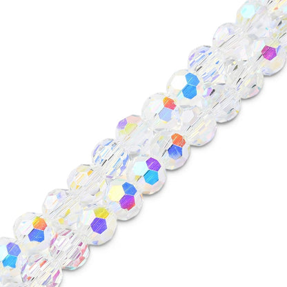 Fil de Perles de Verre Électroplaquées AB à Facettes – Rondelles Transparentes