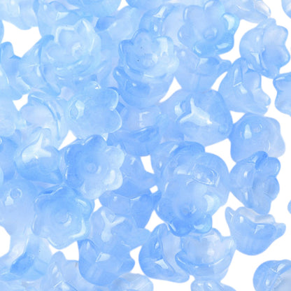 x20 Perles en Verre Peintes – Motif Fleur – 11,5mm