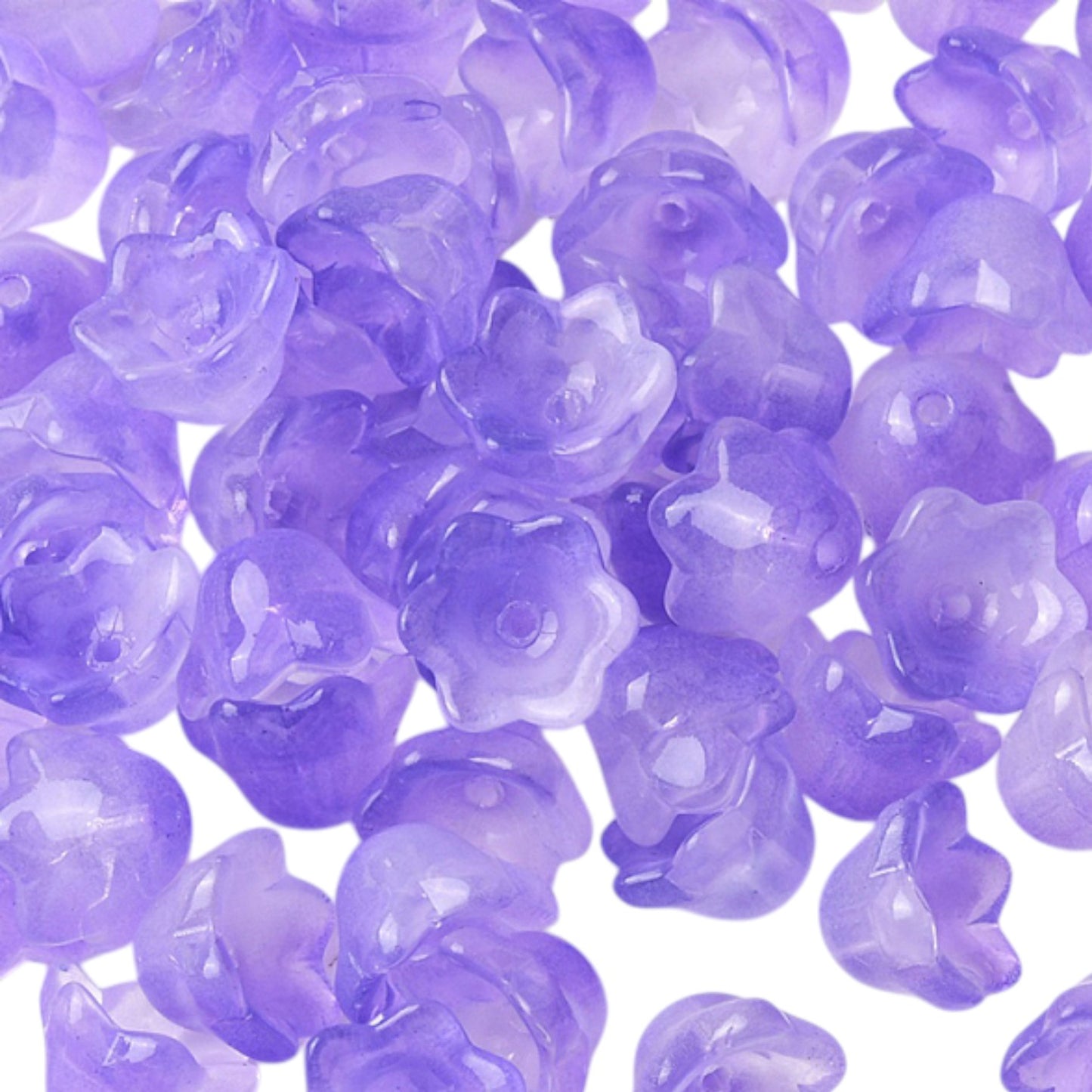 x20 Perles en Verre Peintes – Motif Fleur – 11,5mm