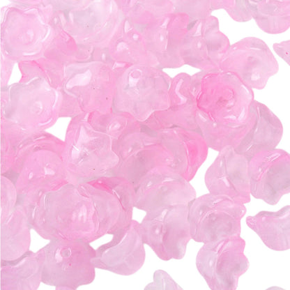 x20 Perles en Verre Peintes – Motif Fleur – 11,5mm
