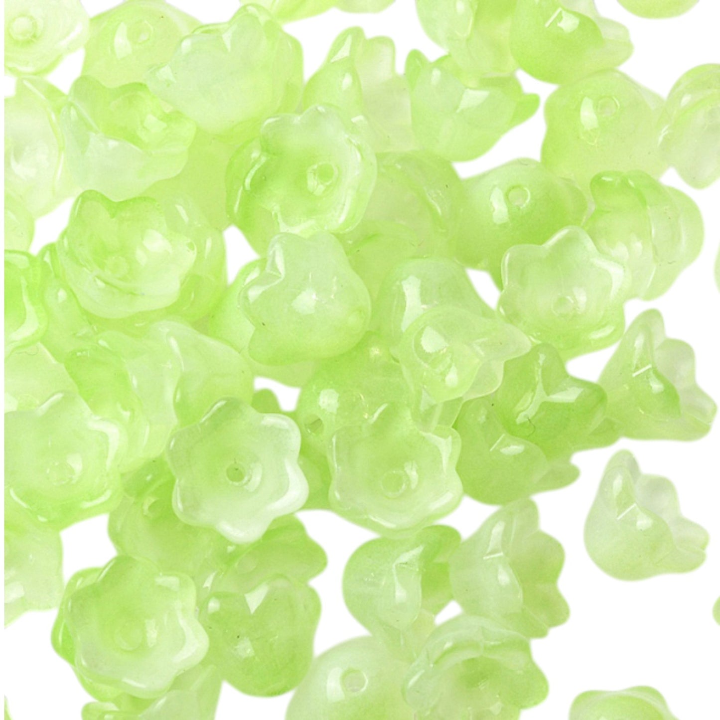 x20 Perles en Verre Peintes – Motif Fleur – 11,5mm